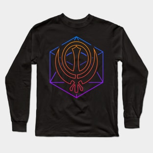 Retro 80s Sikh Khanda Long Sleeve T-Shirt